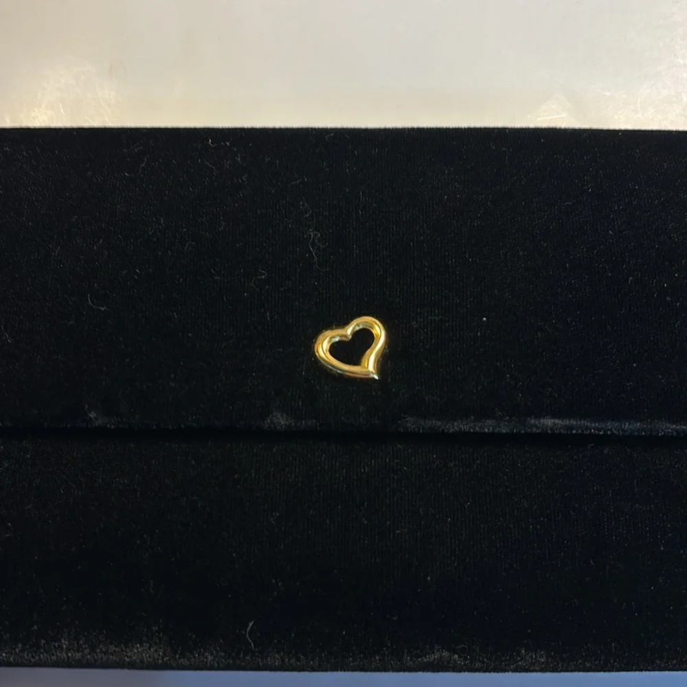Victoria’s Secret black evening velour clutch black with gold and black inside